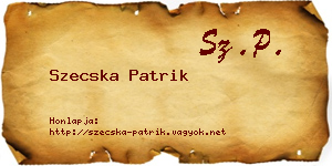 Szecska Patrik névjegykártya